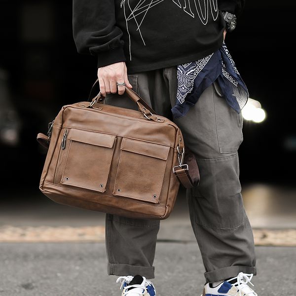 

men's briefcase 2020 new leather business bag korean fashion men handbag