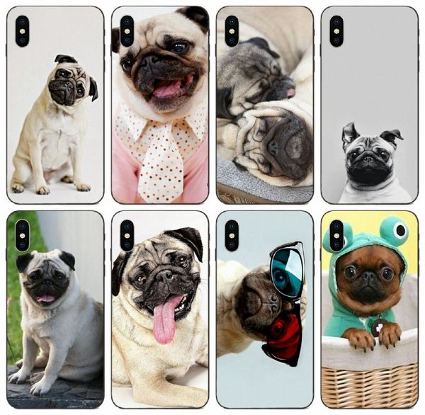

tongtrade] cute toy pug dog fashion face animale case for iphone 11 pro max x xs xr 6s 5s 5c 5 se samsung j2 j3 j5 j7 huawei mate 20 case