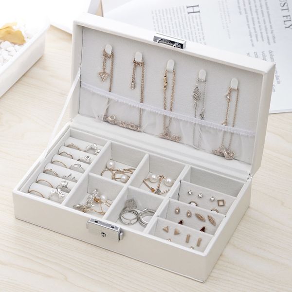 

women portable jewelry makeup organizers travel cosmetic lipstick collection box necklaces earrings bracelet display accessories