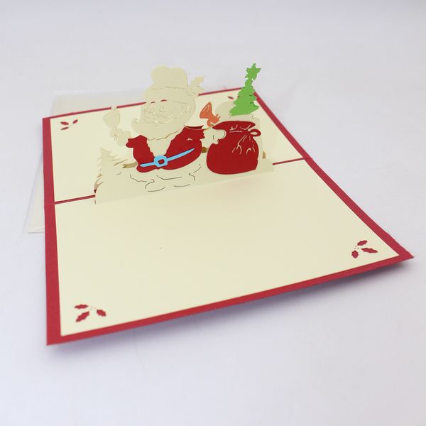

new 3d pop up merry chirstmas santa claus greeting card happy new year postcard ing