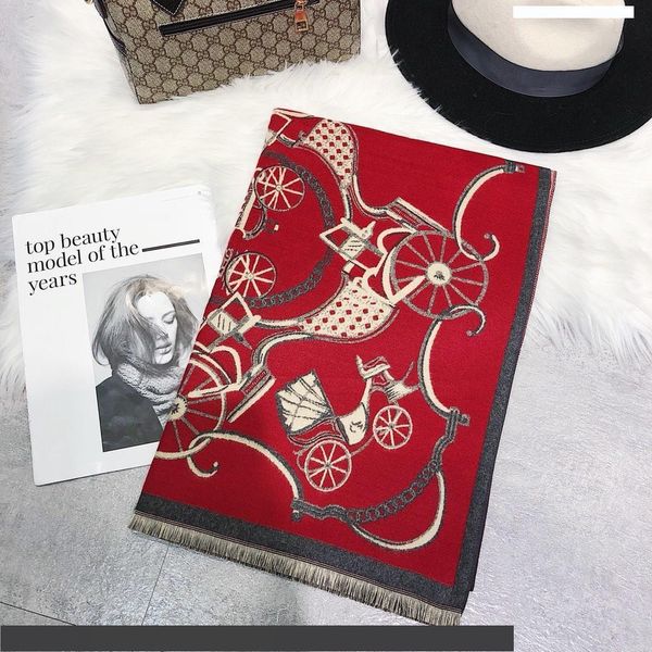 

роскошные женщины оранжевый зима теплая пашмина париж бренд h печати одеяло шарф пончо палантин старинные джокер длинные пашмины кашемир 180, Blue;gray