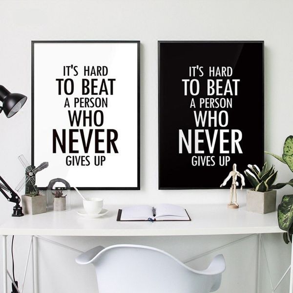 2019 Black White Multicolor Nordic Minimalist Typography Never Gives Up Quotes Art Print Poster Nursery Wall Picture Canvas Painting Boy Kids Roo From 2019 Black White Multicolor Nordic Minimalist Typography Never Gives Up Quotes Art Print Poster Nursery Wall Picture Canvas Painting Boy Kids Roo From