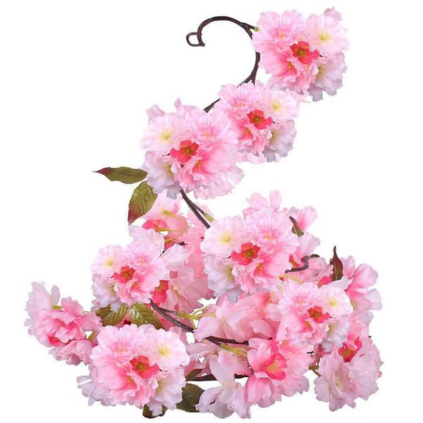 

4pc silk artificial cherry blossom hanging vine garland home garden wedding