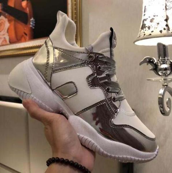 

luxury designer men and women sneakers fashion white leather platform shoes flat casual party wedding shoes v4t05, Black