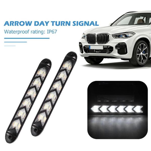 

2x car led daytime running light sequential flowing arrow turn signal lamp