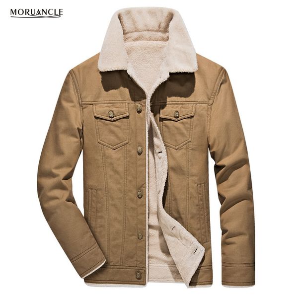 

moruancle new winter men's warm cargo jackets fleece lined coats for male outwear wear casaco masculino plus size m-4xl, Black;brown