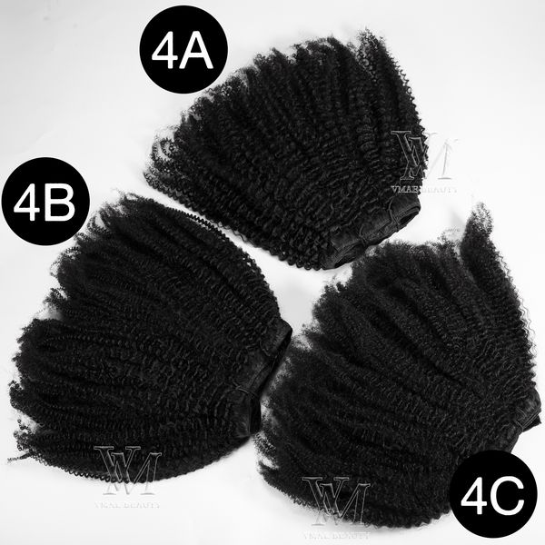 

natural black 4a 4b 4c afro kinky curly 100% unprocessed brazilian cuticle aligned virgin human clip in hair weave extension, Black;brown