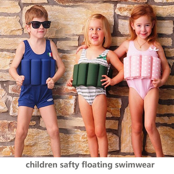 

2020 children swimwear baby boys girls buoyancy swimwear floating safe swimming suit, Black