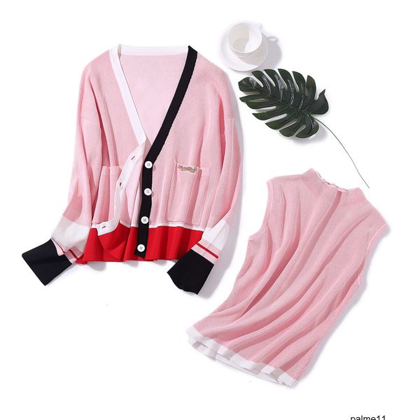 

womens designer sweater french small fragrance sweater jacket + hipster autumn two-piece set l6fd, White;black