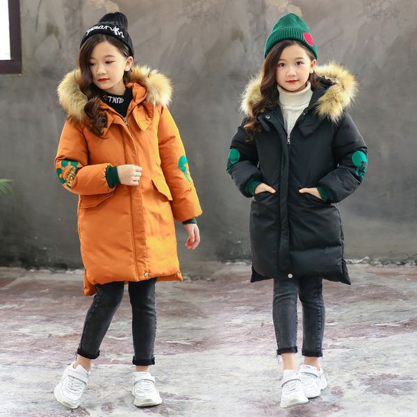

2019 winter girls cotton-padded jackets korean fashion children's thickening warm cotton outerwear coats, Blue;gray