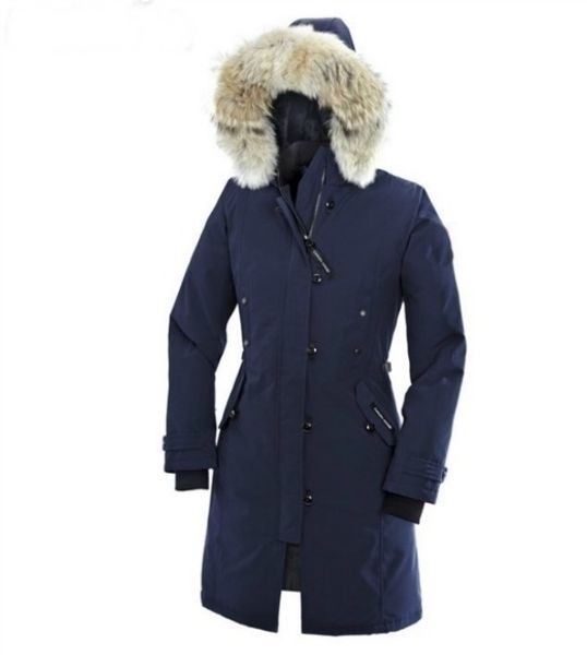 

Canada brand women down parka thick warm windproof waterproof long ection lim olid color goo e down jacket female winter hipping, Black