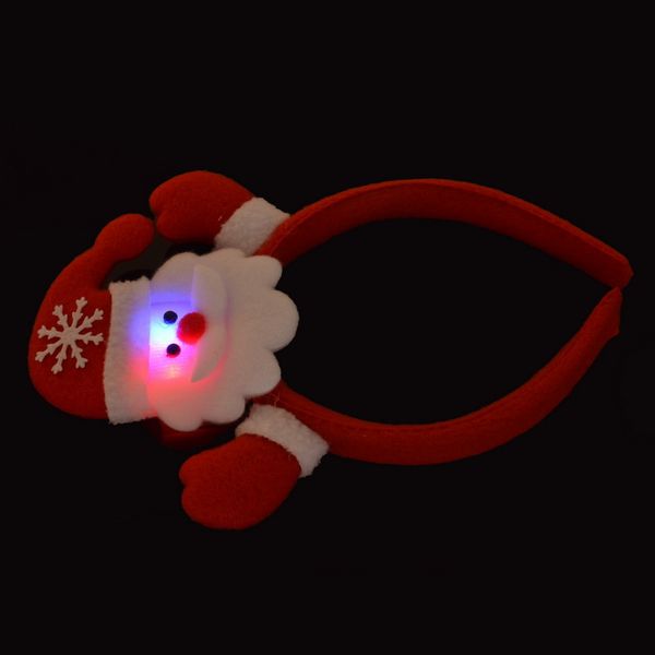 

10pcs colorful changing led light hair band christmas party decoration cute christmas snowman head band gift for children