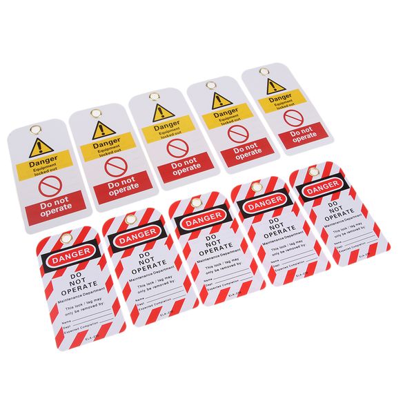 

10 pieces security key lockout tagout tag safety name marking remark card label