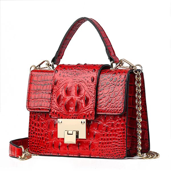 

brand designer crocodile crossbody bags for women 2019 luxury leather shoulder messenger bags alligator chain small handbag lady