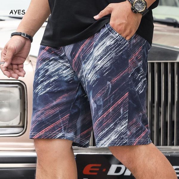

summer new casual shorts men fit shorts loose elastic waist breathable beach fahsion starry sky plus size men, White;black