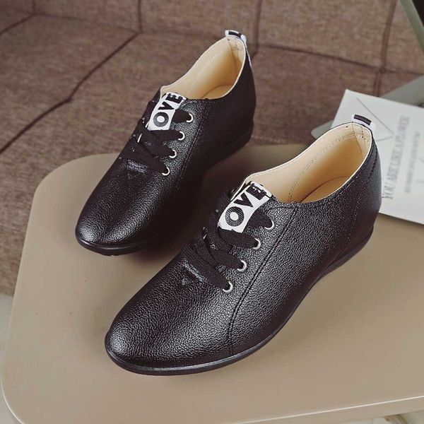 

fashion wedding shoes woman casual increase within work student white pumps boots women shoes, Black