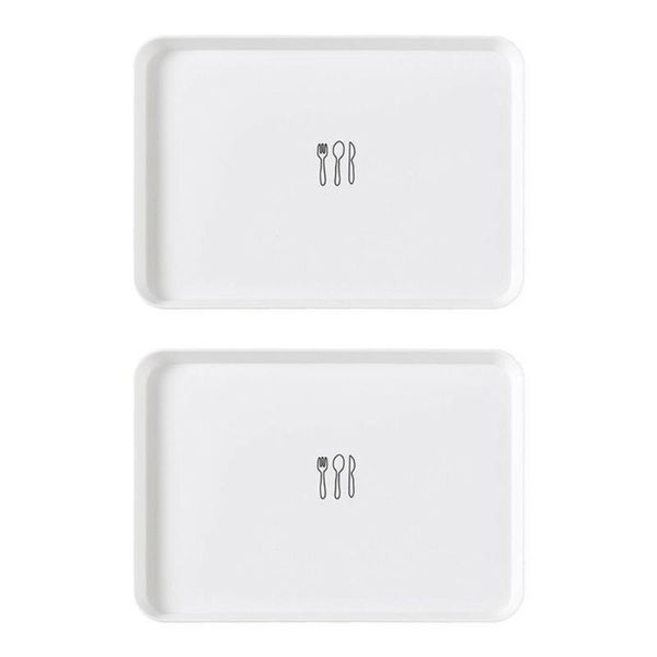 

nordic style dessert serving tray white square serving tray plastic plates breakfast bread snack home storage