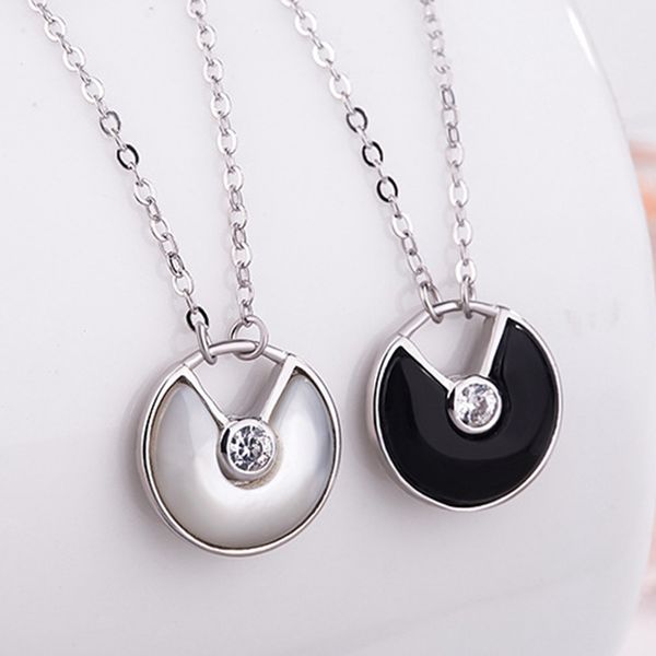 

1pcs fashion New product Amulet series female necklace 925 sterling silver necklace natural with Rhinestone necklace fritillary