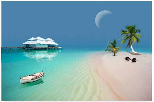 

wdbh 3d wallpaper custom p beautiful sea house moonlight beach living room background home decor 3d wall murals wallpaper for walls 3 d
