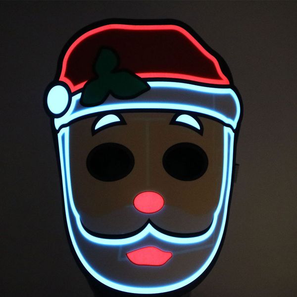 

led funny santa claus mask halloween led light up mask latex full face christmas masks cosplay costume christmas party supplies