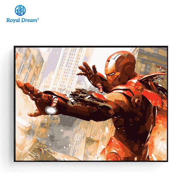 

iron man diy oil painting by numbers kit coloring painting by numbers acrylic paint on canvas for home decor movies poster