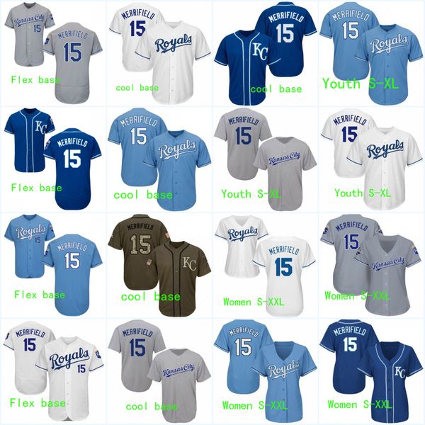 

15 Whit Merrifield Kansas City Jersey Alex Gordon Salvador Perez Billy HamiltonTop Quality Baseball Jersey Custom Mens Womens Youth