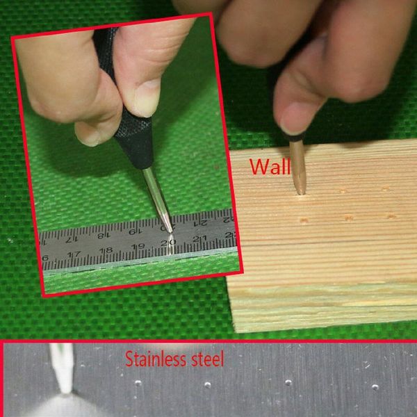 

5 inch automatic center pin punch spring loaded marking starting holes tool wood press dent marker woodwork tool drill bit