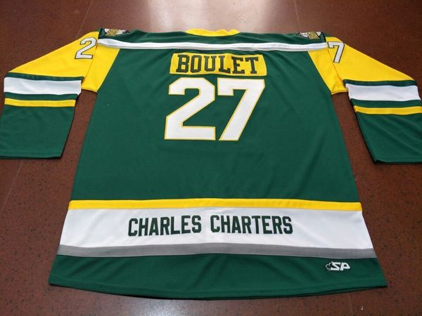 

men vintage charles charters #27 logan boulet humboldt broncos hockey jersey custom any name number, Black
