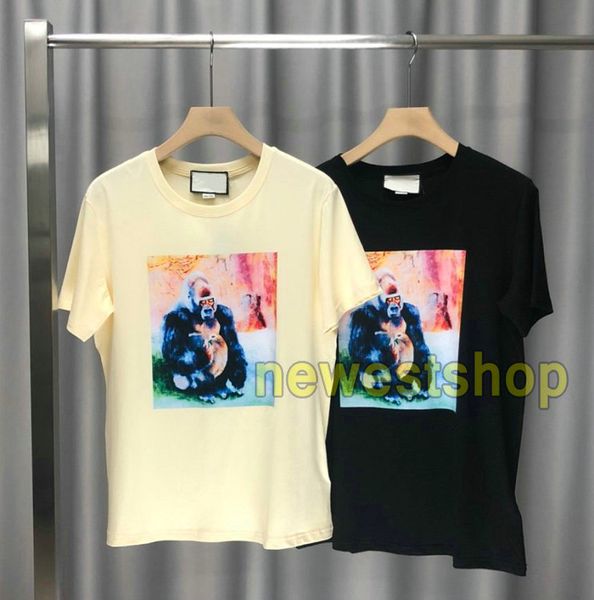 

20ss spring summer luxury italy europe vintage painting orangutans tee cotton mens designer t shirts women short sleeve tshirt, White;black