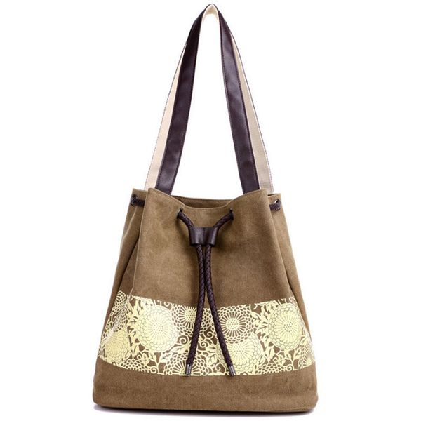 

casual tote bohemian women's handbag shoulder bag canvas capacity bags for women 2018 new