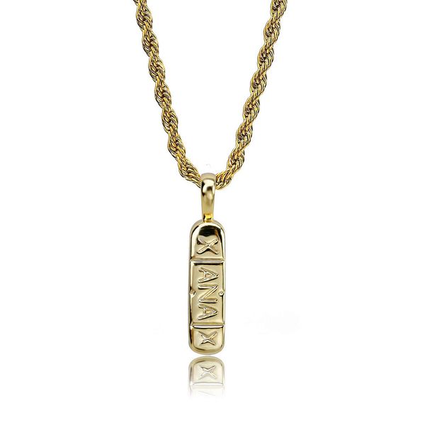

jewelry insxanax men's necklace real gold plated hip-hop pendant, Silver