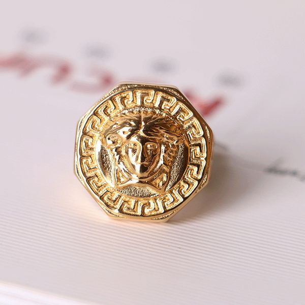 

Medusa New Men Ring Hot Sale Hip Hop Titanium Steel Finger Ring Europe And America Golden Hollow Out Ring