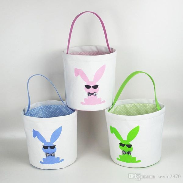

6 colors cute easter bunny storage bag canvas easter candy egg tote bag rabbit easter basket for party decoration 08