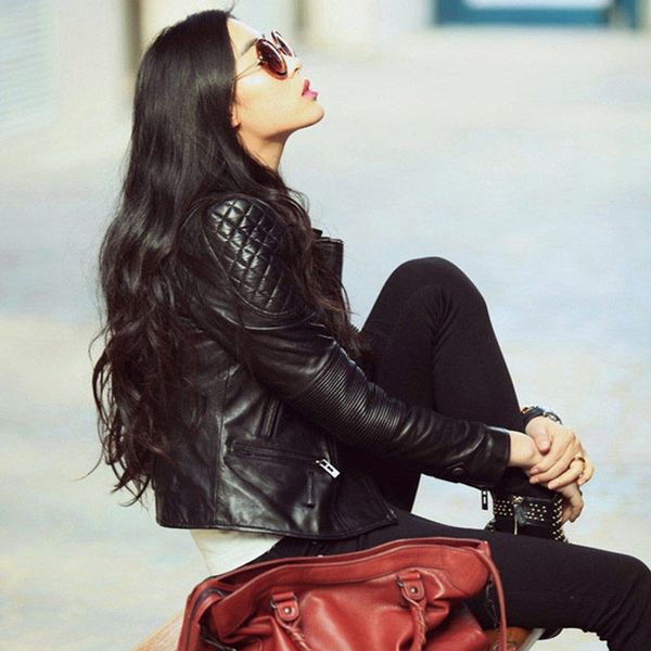 

2019 new korean motorcycle leather jacket autumn winter plus size 4xl thick coat slim short bomber jacket women streetwear f1508, Black