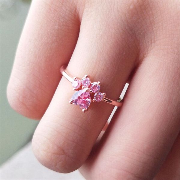 

cute opening adjustable zircon ring female electroplated silver animal copper ring female popular jewelry friend gift, Golden;silver