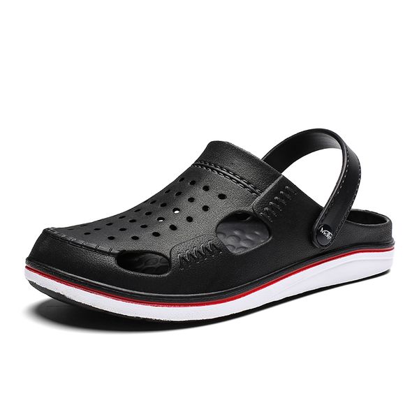 

men's croc shoes male beach water mens shoe men casual band sandals clogs summer garden breathable footwear, Black
