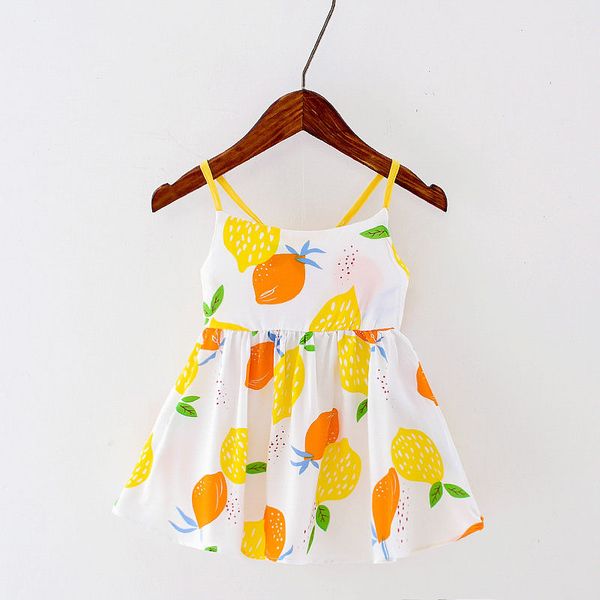 

girls summer dress 2020 new girl suspender dress baby girl cotton silk skirt child strap, Red;yellow