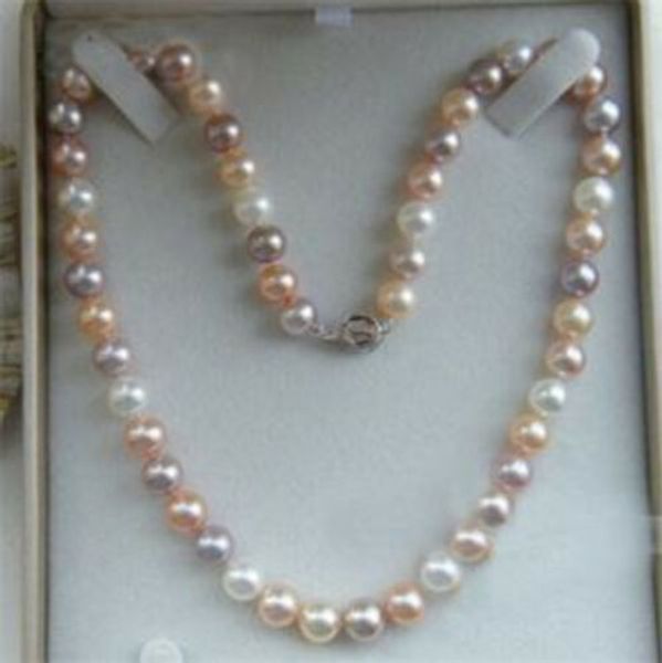 

charming 18inch akoya 7-8mm multicolor pearl necklace, Silver