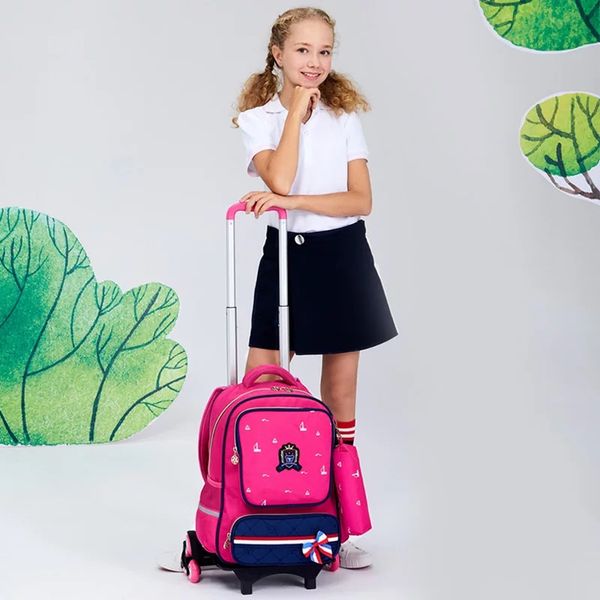 

sun eight kid luggage wheeled backpack waterproof school bags bag school backpack for girls/boy wheeled six wheels trolley