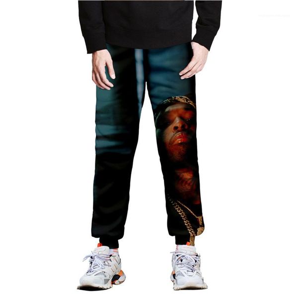 

singer pop drawstring pencil pants casual mens plus size pants 3d printed mens designer pants fashion, Black