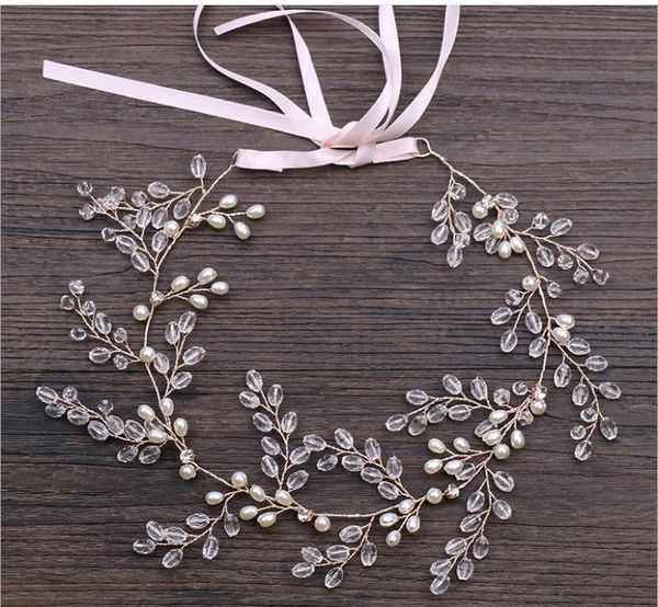

rose gold crystal hair band wedding dress accessories bridal jewelry, Silver