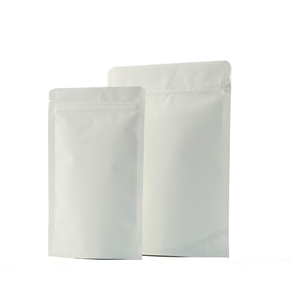 

100pcs white stand up pouch with kraft paper zip lock bag tea coffee bean food packaging bags custom printing available