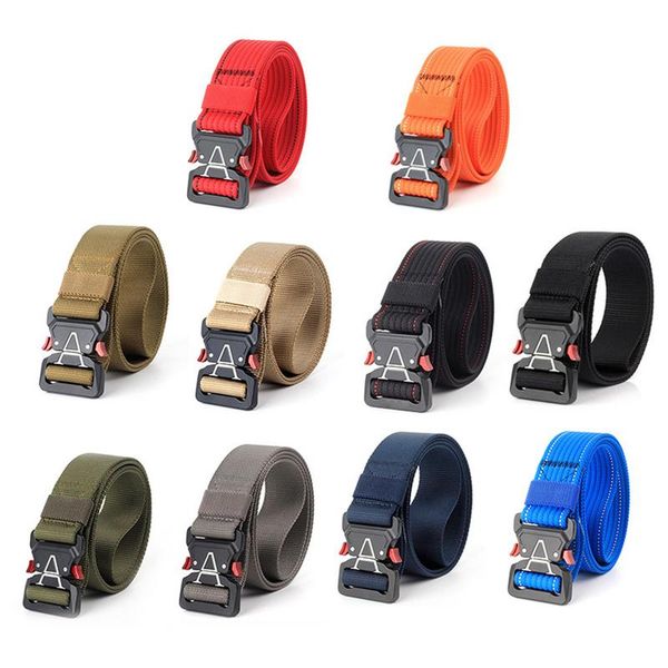 

men's tactics belt casual nylon men's belt quick release buckle for outdoor sports outdoor sports accessries, Black;gray