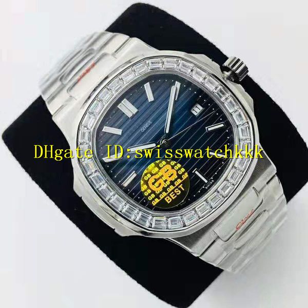 GB Factory V2 NAUTILUS 5711 Diamond Mens Watch Swiss 324sc Automático 28800 VPH Sport Watch Safira 904L Aço Inoxidável 30M Water275D