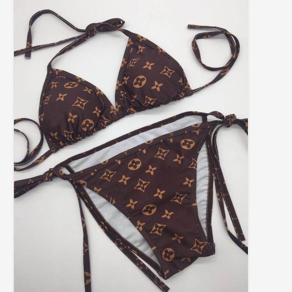 

2020 three- point swimsuit for women summer designer two-piece bikini suits set with letters beach brand bathing suits wholesale