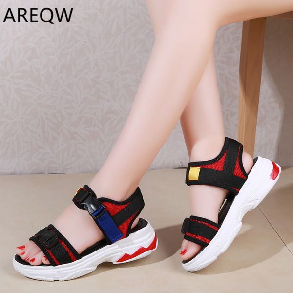

2020 women sandals summer shoes peep-toe slip on flat sandals for woman roman style sandal mujer, Black
