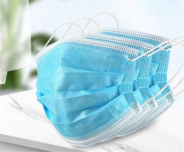 

7l0x 50 1pcs упругого рот мягкая facare dust party mask синего дышащий bluein приклад с