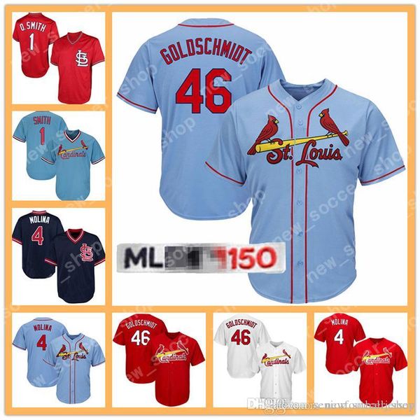

St. Louis 4 Yadier Molina Mens 150th Cardinals Jersey 46 Paul Goldschmidt 1 Ozzie Smith 25 Dexter Fowler White Red Baseball Jerseys