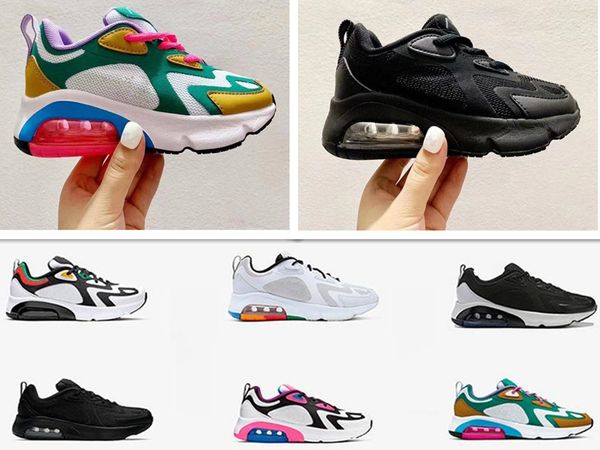 

kids 200 running shoes girls boys white hyper pink childrens sneaker mystic green black youth react trainer baby gift 11c-3y, White;red