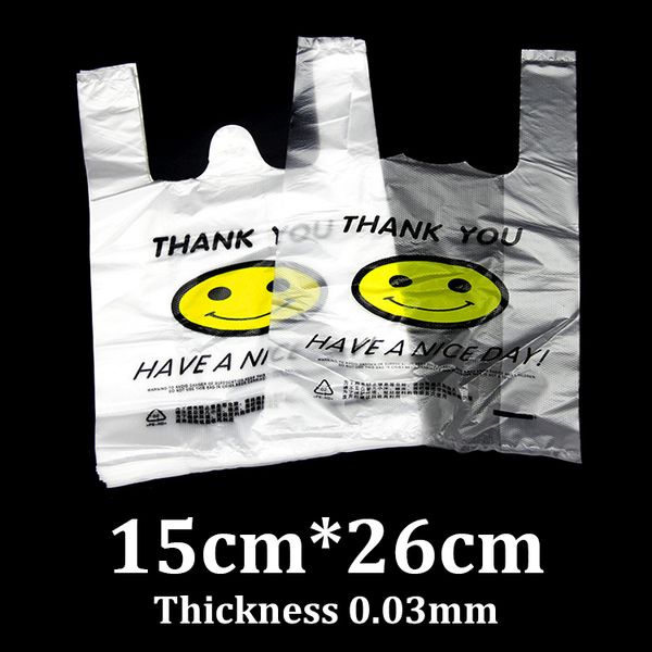 

Хозяйственная сумка рынка tote полиэтиленовой упаковки PE смайлика 15x26cm